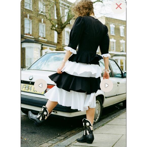 Batsheva Black and White Layer Dress - Picture 3 of 8